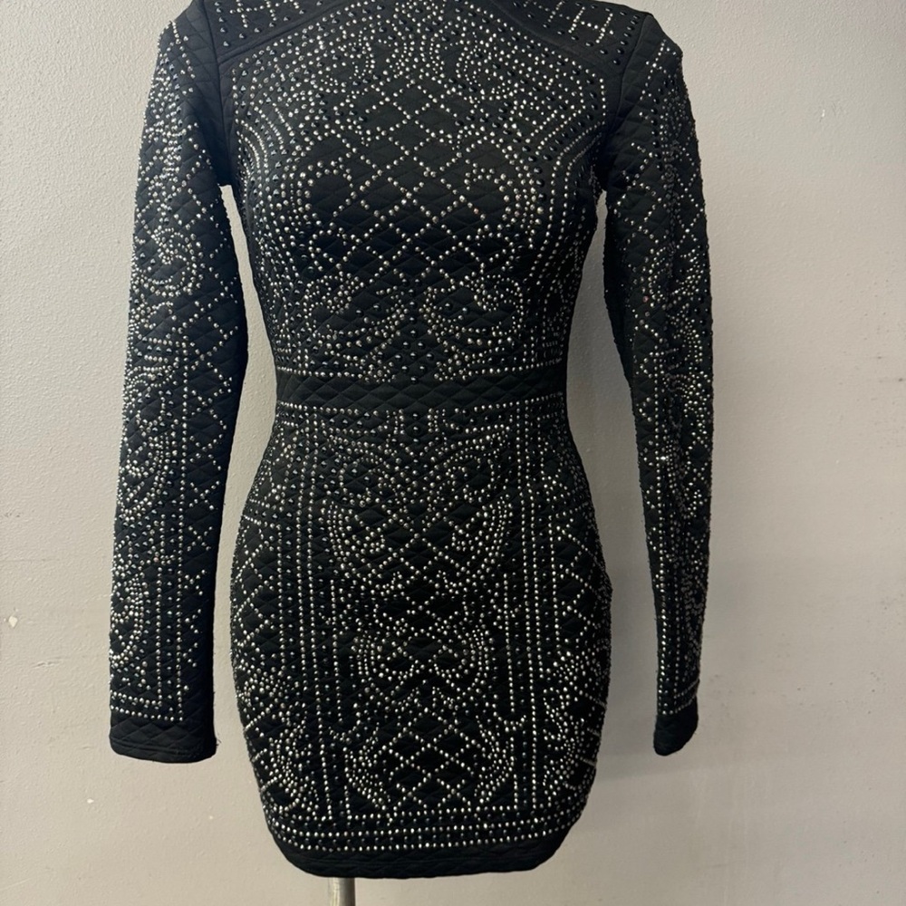 Elegant Black Studded Dress